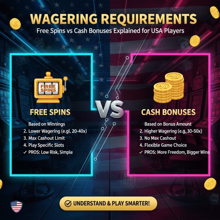 Wagering Requirements: Free Spins vs Cash Bonuses Explained for USA Players Зобр 2 - запис