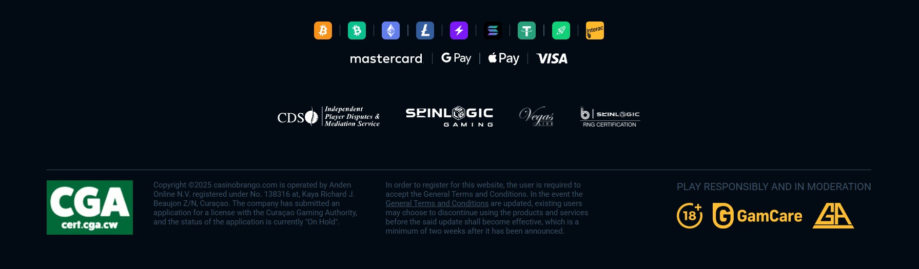 Brango Licensing, compliance & data protection