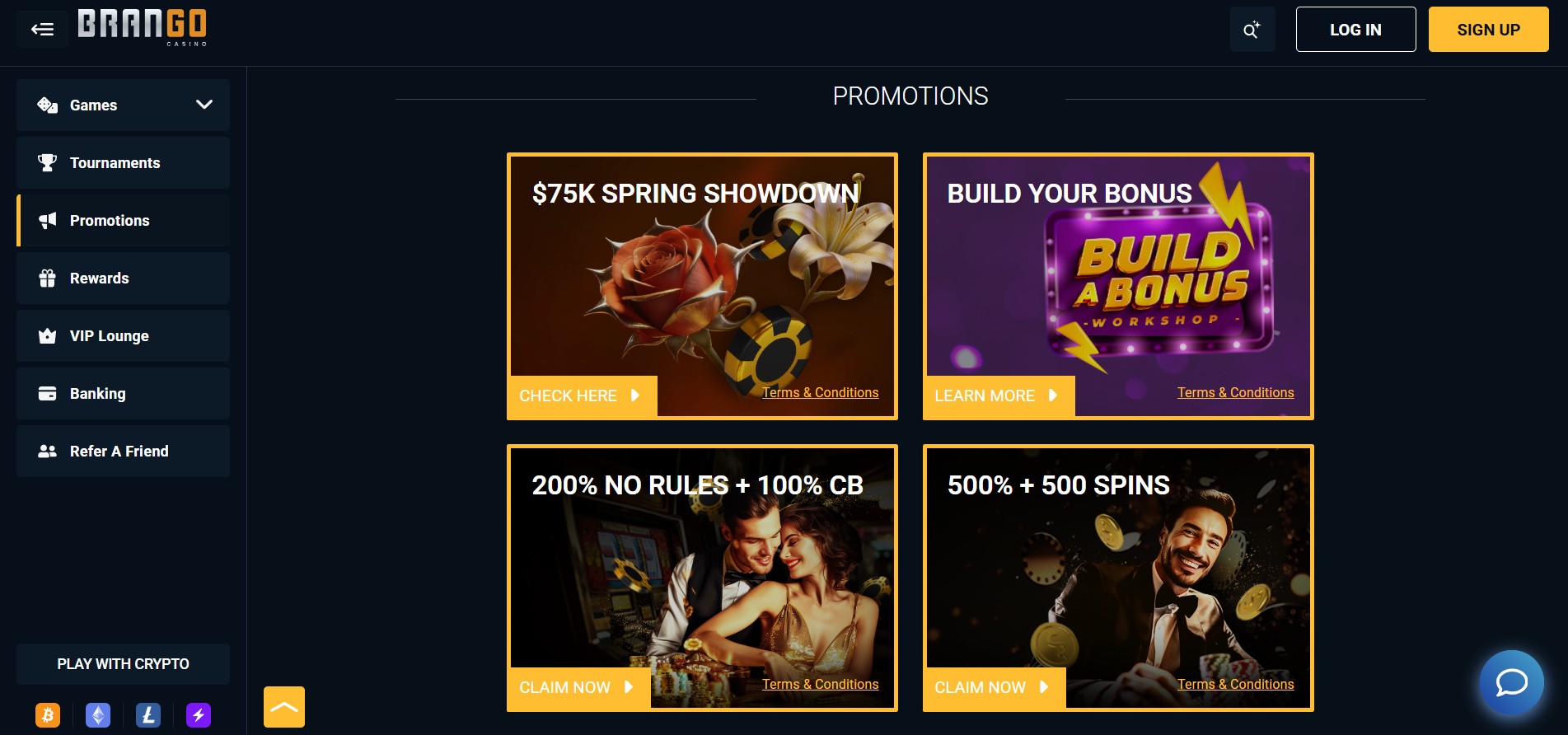 Brango bonuses & promotions